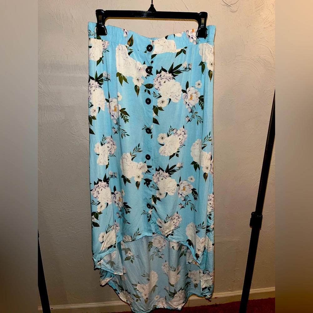 High low floral print skirt